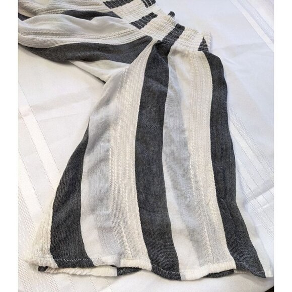 L*SPACE Swim Izzy Beach Bum Strip Print Cover-Up Gray & Soft White Striped Sz S - Picture 6 of 8